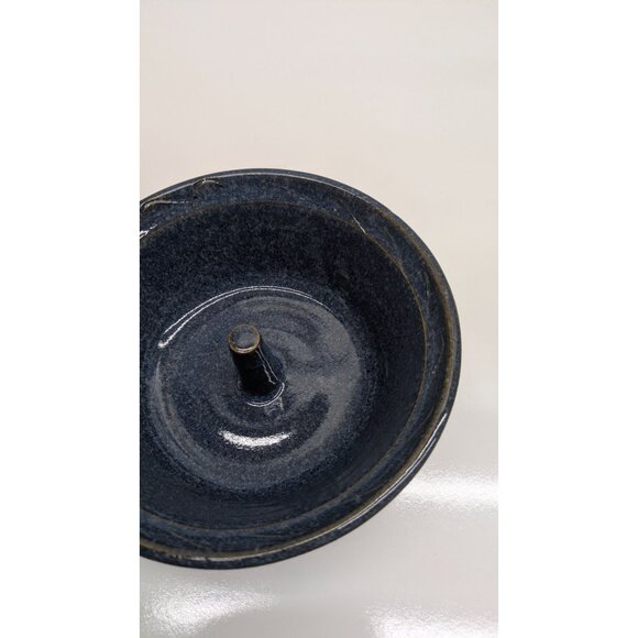 Art Pottery Apple Bell Pepper Baking Dish Blue Glaze Signed - Picture 7 of 15